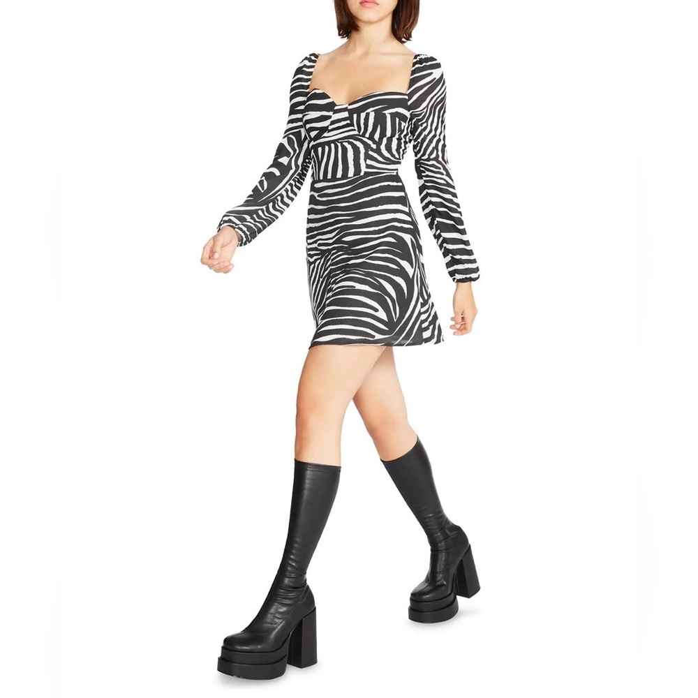 Steve Madden zebra print dress white and black